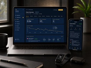 Legal Edge client dashboard showing wearable data, bloodwork, and programme overview