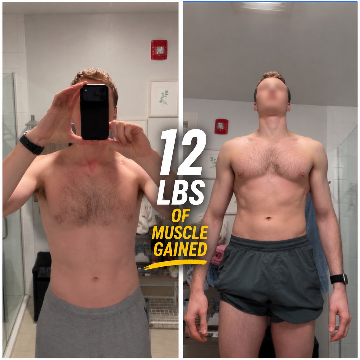 Client transformation — 12 lbs of muscle gained