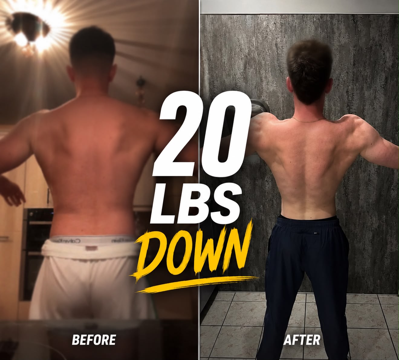 Client transformation — 20 lbs down