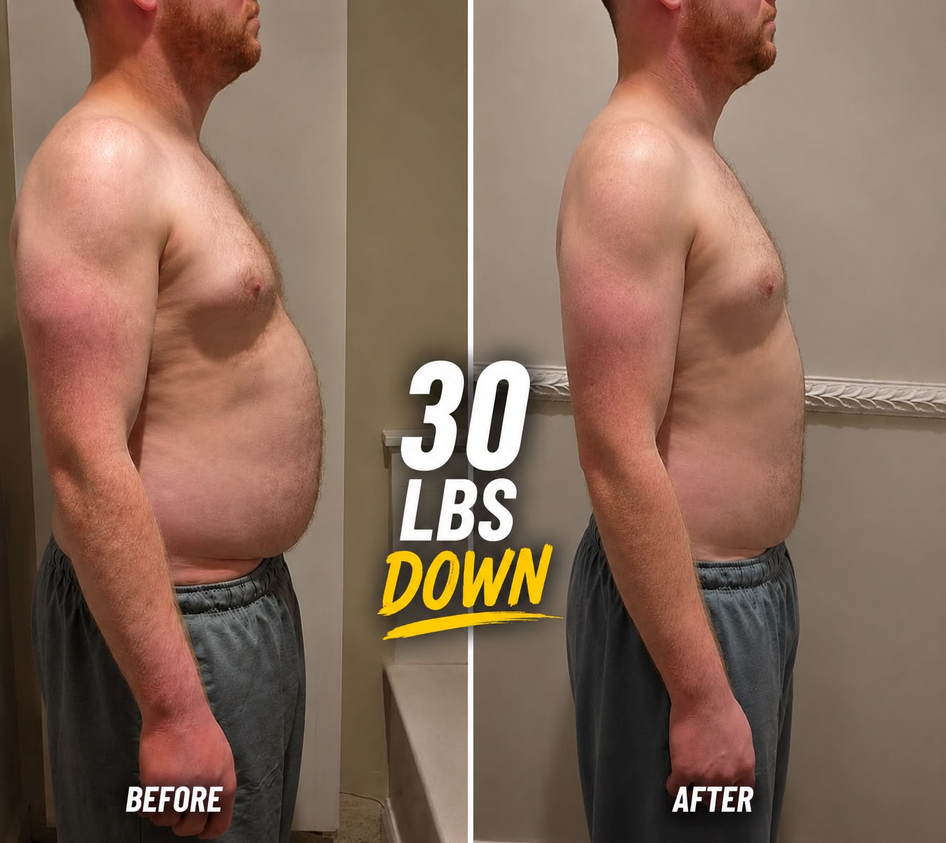 Client transformation — 30 lbs down