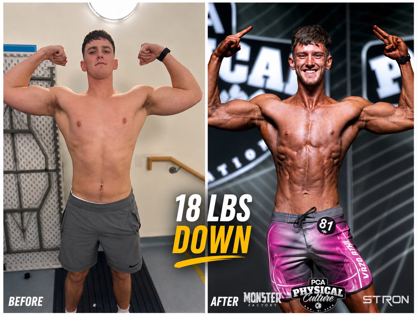 Client transformation — 18 lbs down