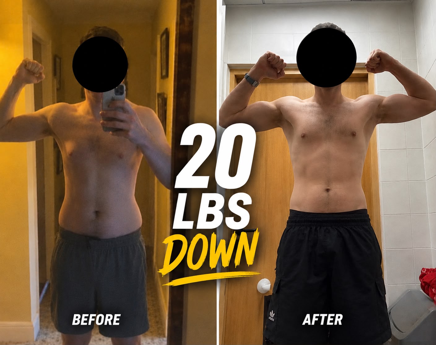Client transformation — 20 lbs down