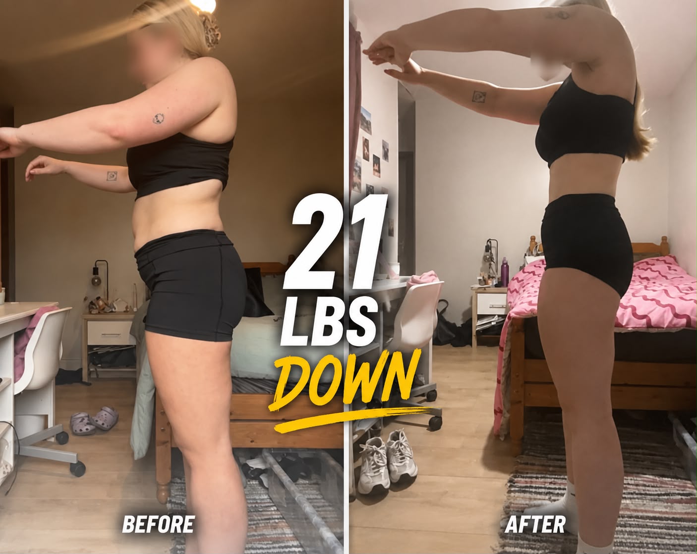 Client transformation — 21 lbs down